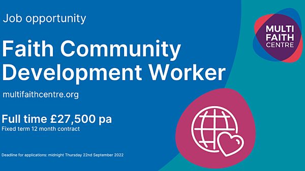 Faith Community Development worker vacancy 2022 2